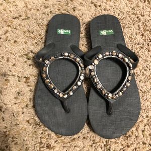 Brown Sanuk Flip Flops